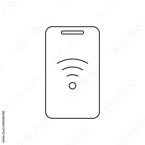 Wireless wifi signal mobile line icon