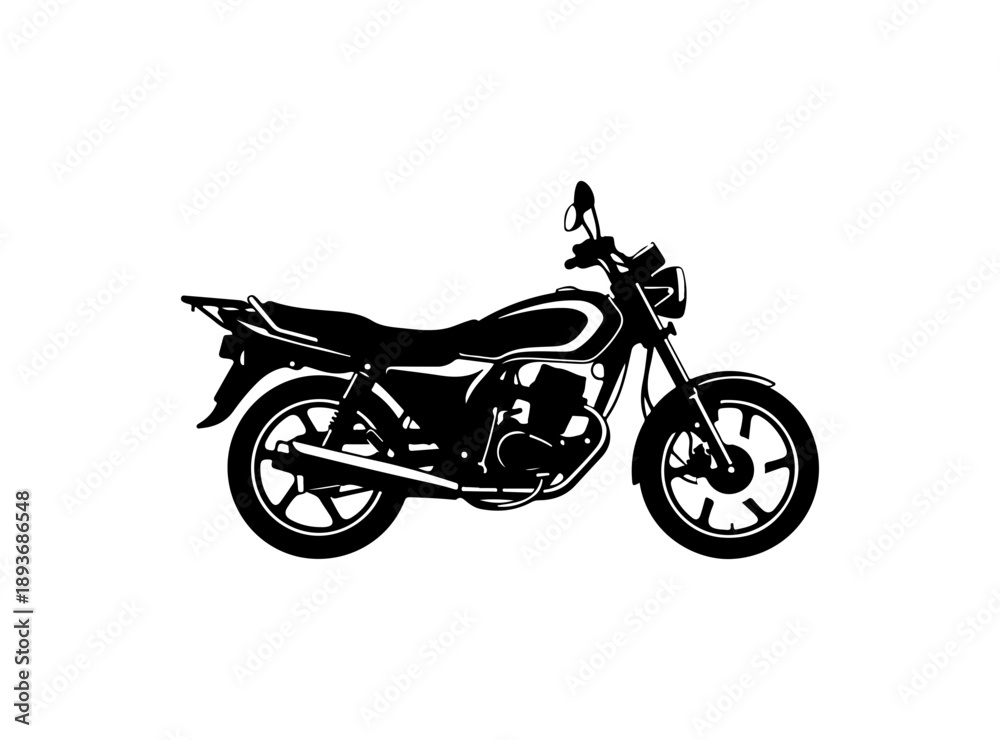 Fototapeta premium Black Silhouette Motorcycle Vector Illustration