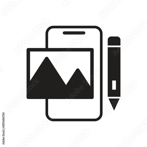 Photo editing app solid glyph icon