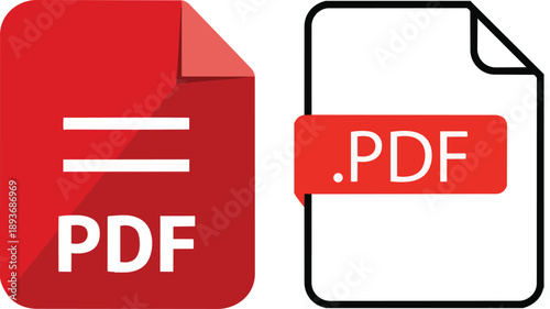 Digital Documents: The image captures two distinct representations of PDF file formats, showcasing their iconic appearance and functionality