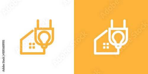 Energy efficient home concept with plug and light bulb illustration.