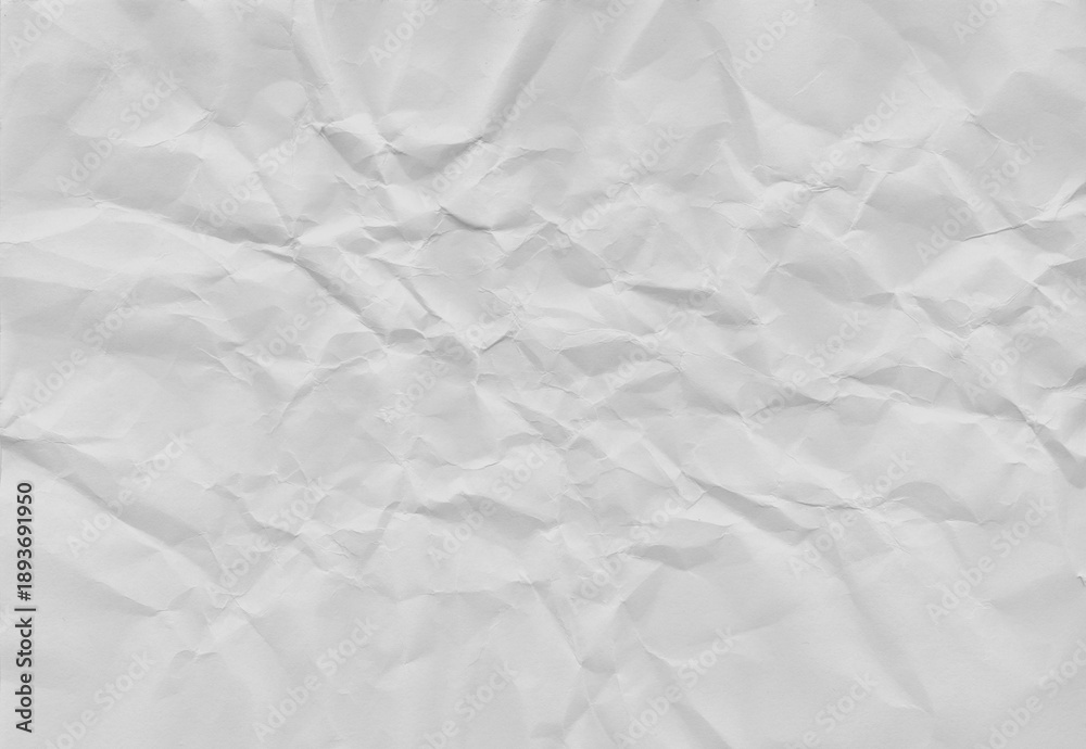 Fototapeta premium Paper background texture crumple wrinkle white pattern, torn newspaper abstract rough vintage wall parchment crease scrapbook coraboard, wrinkled aged crushed crumpled.