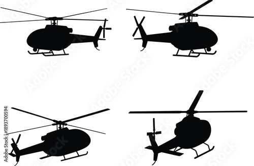 helicopter silhouette, aviation design, black and white, rotor aircraft, aerial vehicle, silhouette artwork, flight machine, helicopter sketch, silhouette set, aviation 