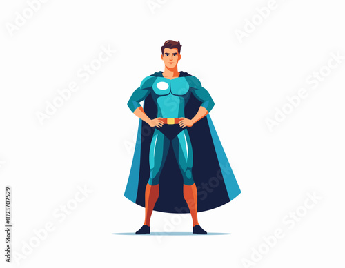 Illustration of a Male Superhero.