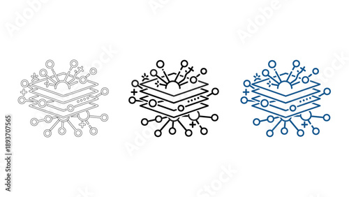 Science Lab Flask and Technology Gear Icon - R&D Innovation Concept