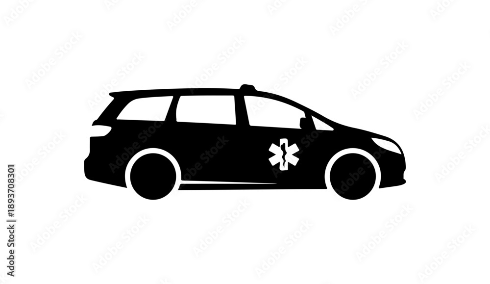 Fototapeta premium Emergency Vehicle Silhouette Vector Illustration