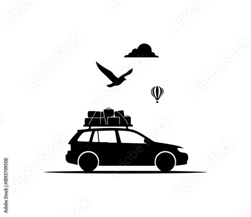 Road Trip Adventure with Bird and Camping Gear