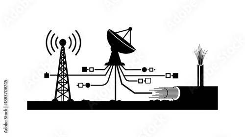Communication Infrastructure Silhouette