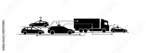 Automobile Transport Silhouette Illustration
