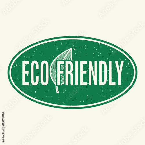 Eco Friendly Green Oval Label Design.