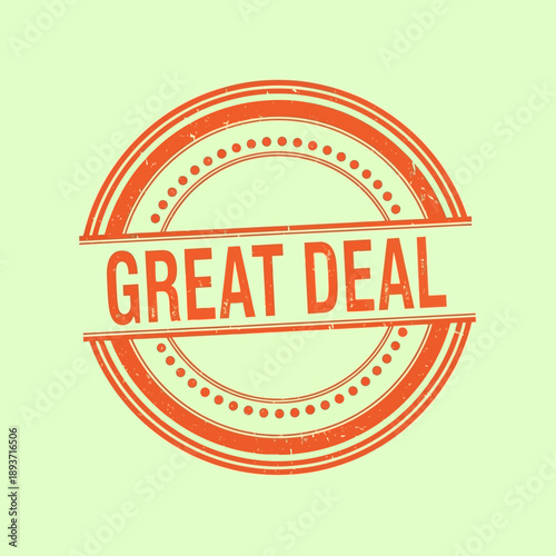 Great Deal Red Stamp Circle Logo Design.