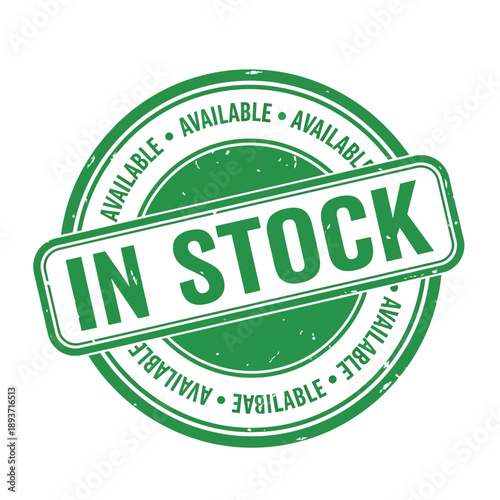 Green In Stock Stamp with Available Text.