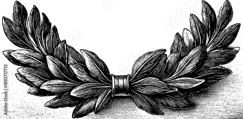 Elegant vintage botanical crest wreath design for decoration and craft