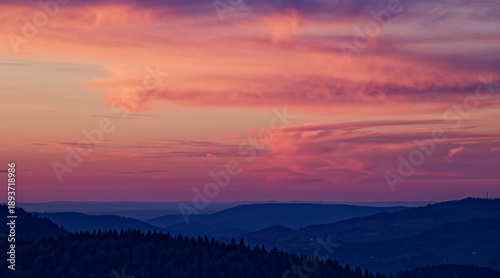 Fotografie Coucher de soleil sur les Vosges