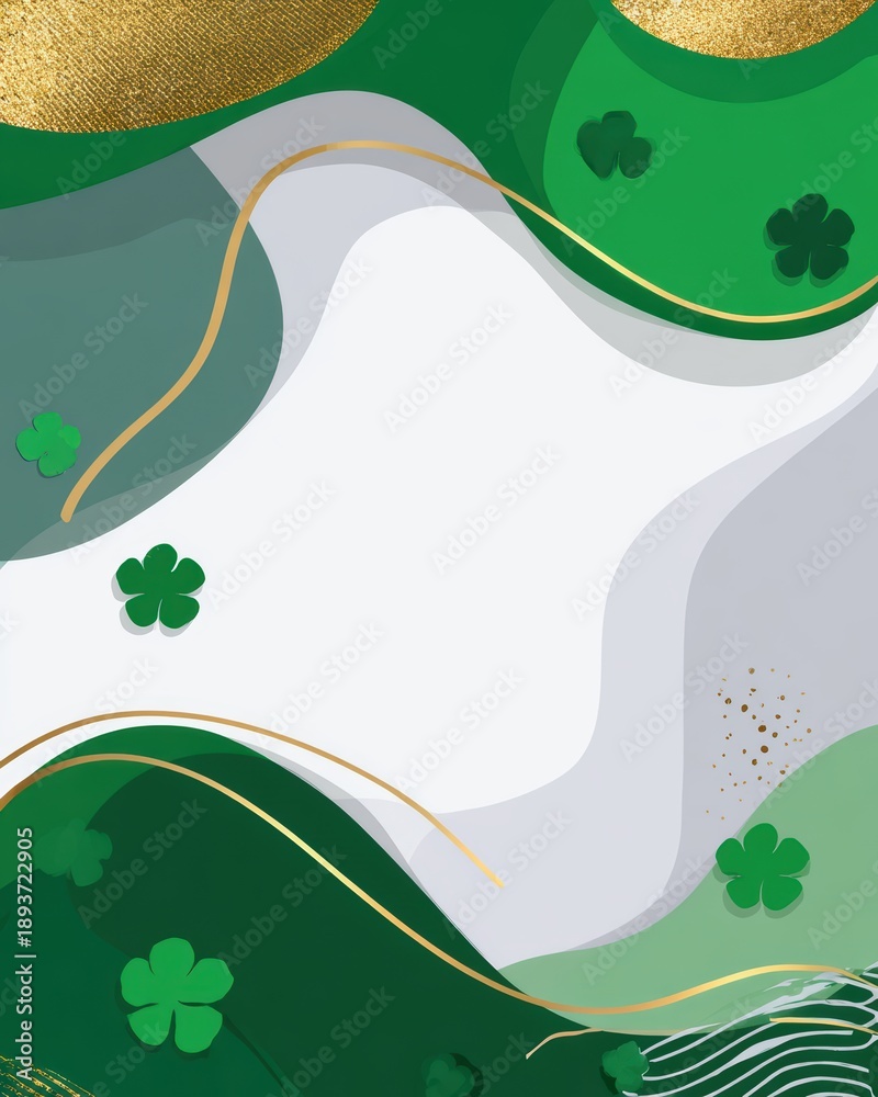 Fototapeta premium St. Patrick's Day Modern Abstract Background with Green Elements