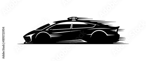 Black Silhouette of a Sports Car