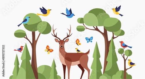 International Day of Forests Nature Conservation Flat Vector Illustration