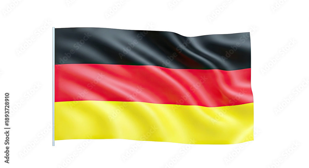 Obraz premium Waving German Flag on a Pole