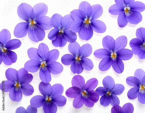 Purple African violet flowers isolated on white background symbolizing beauty and nature