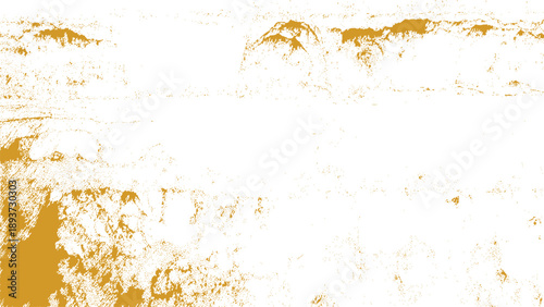 Gold paint smudge texture with white background