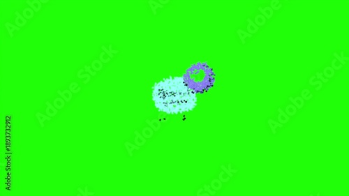 Colorful Dust Particle Wave Animation On Green Screen
