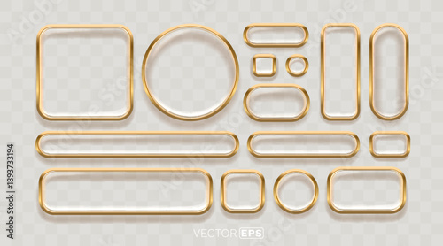 Fotografía A collection of elegant golden frames and borders in various shapes