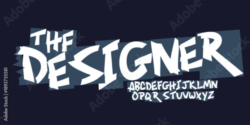 Crooked Funky Graffiti Font Logo Bold Alphabet Rough Rubber Letter Set Modern Typography, Creative Typographic Design for Punk Title Text, Typo Poster Headline, Cartoon Urban Fonts. Vector Typeface