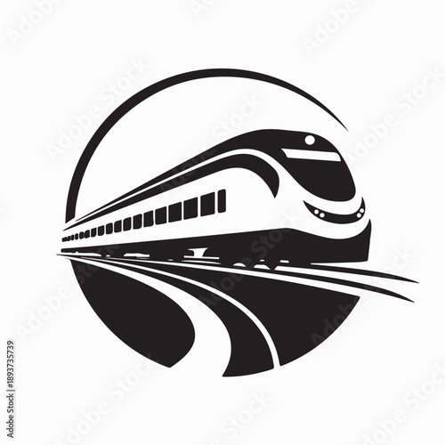 High Speed Train and Fast and Motion Design logo Vector Images