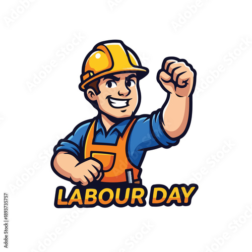 Labour Day Worker Hero Cartoon
