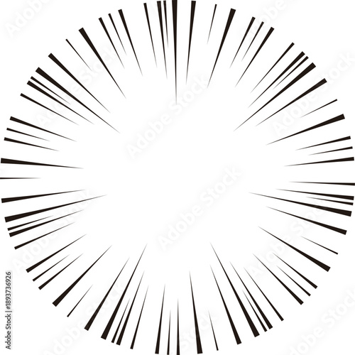 手書き風 集中線 放射状 スピード感 漫画エフェクト インパクト重視 黒