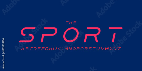 Minimal sport space alphabet with sleek sharp letters and cosmic glow. Modern sci-fi font for gym branding, race posters, racing logo and headline. Vector typeset.