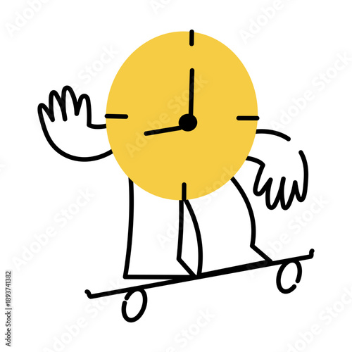 A hand drawn style illustration showing a clock
