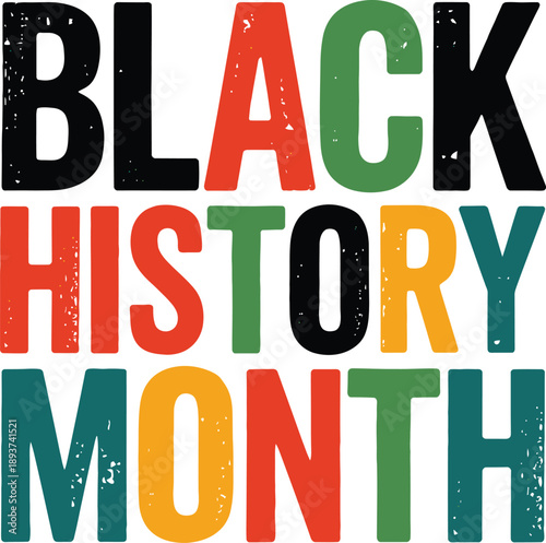 Black History Month Colorful Typography Design