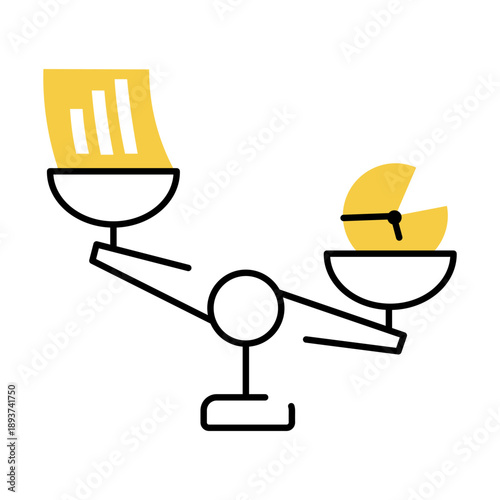 A hand drawn style illustration showing a clock
