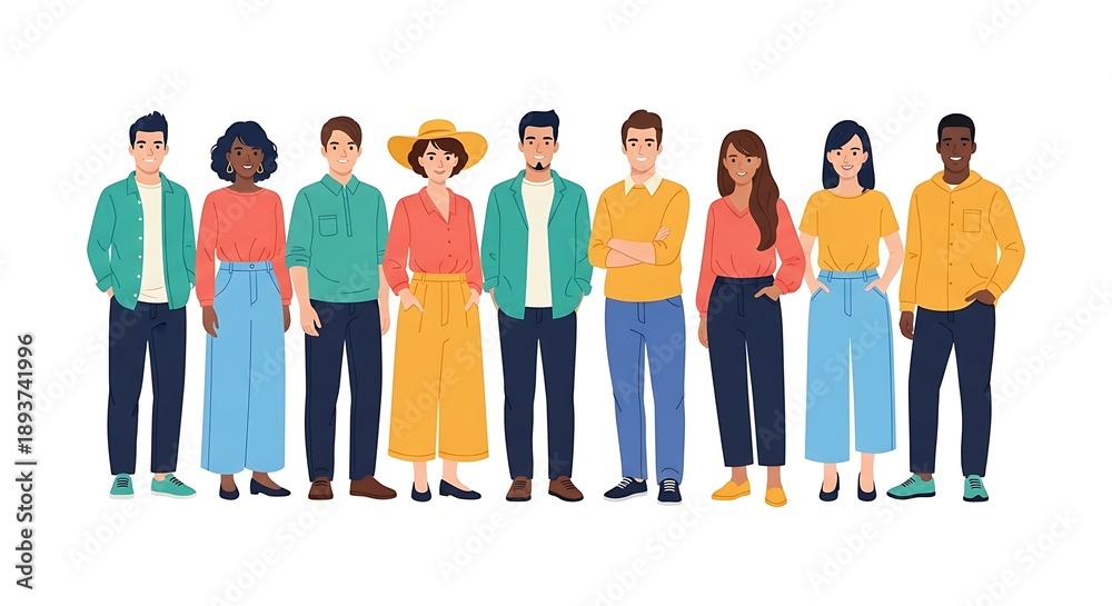 Obraz premium Diverse Group of People Standing Together.