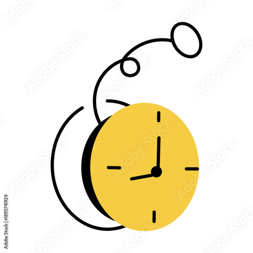 A hand drawn style illustration showing a clock
