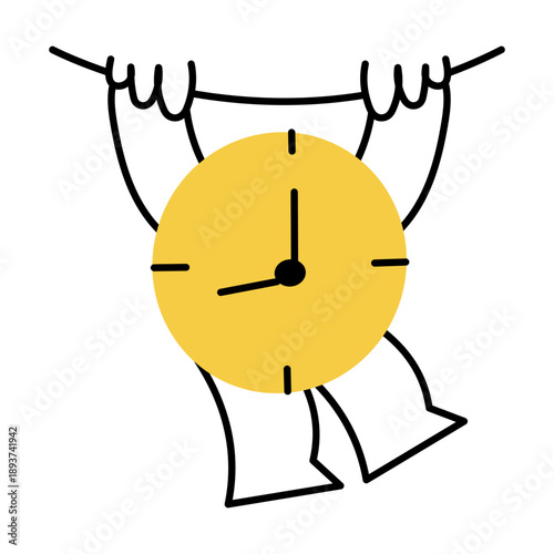 A hand drawn style illustration showing a clock
