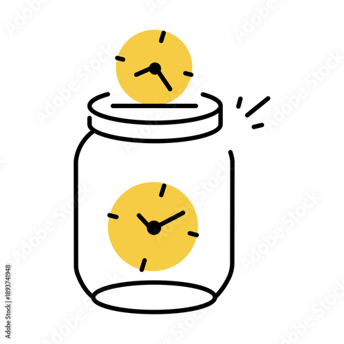 A hand drawn style illustration showing a clock
