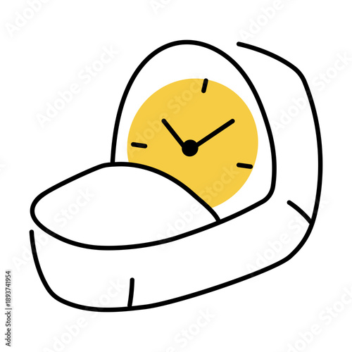 A hand drawn style illustration showing a clock
