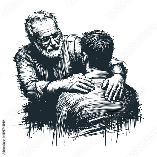 A young businessman is encouraged by his seniors