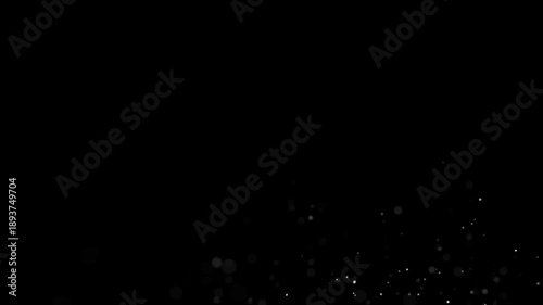 Blurred white spots and round glowing embers drifting in slow motion.