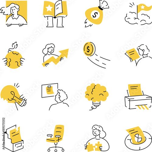 Collection of Hand Drawn Productivity Illustrations 
