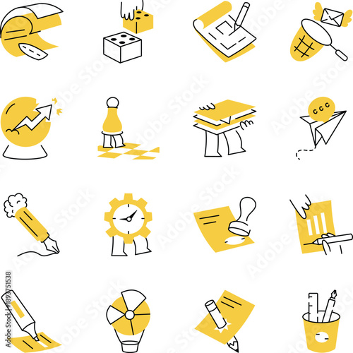 Collection of Hand Drawn Productivity Illustrations 
