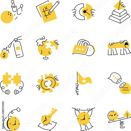 Collection of Hand Drawn Productivity Illustrations 
