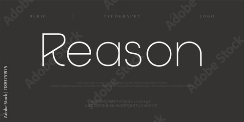 Reason, Creative digital sport modern minimal logo alphabet fonts. Typography minimalist urban sans serif fashion creative sport logos fonts. vector illustration
