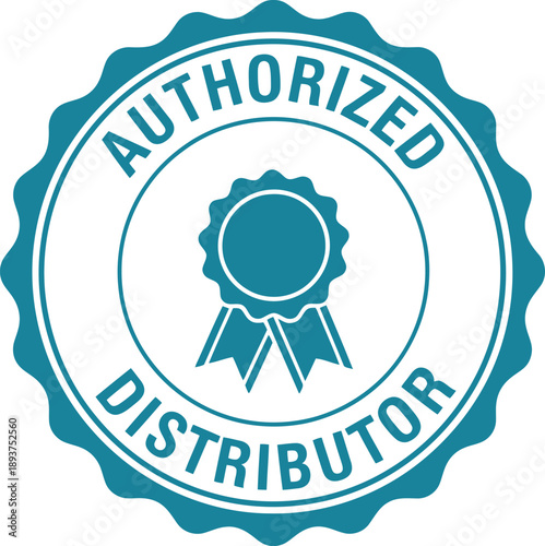 Tableau sur toile Authorized Distributor Badge Vector Icon – Certified Seal of Approval for Busine