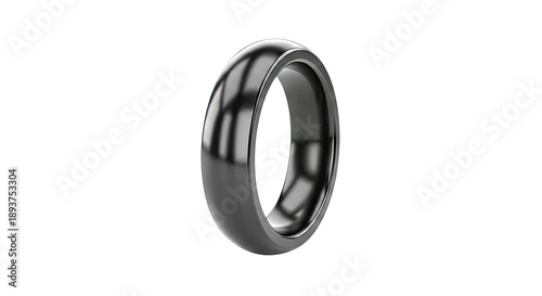 Sleek Black Ring on White Background