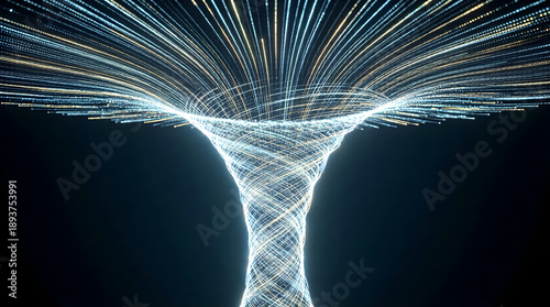 AI Data Funnel Concept: Streamlined Enterprise Data Processing, Filtering, and Threat Detection for Big Data Analytics and Business Efficiency Optimization