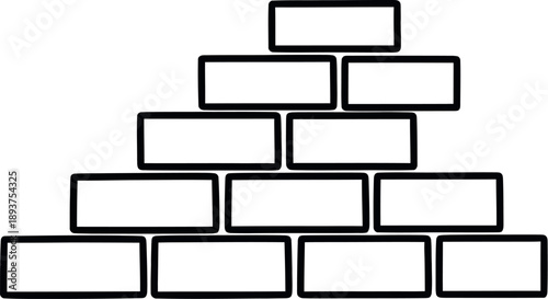 Stacked bricks forming a pyramid