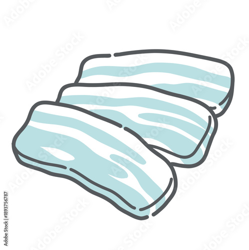 豚バラ肉のイラスト（脂質の多い食材/三枚肉）